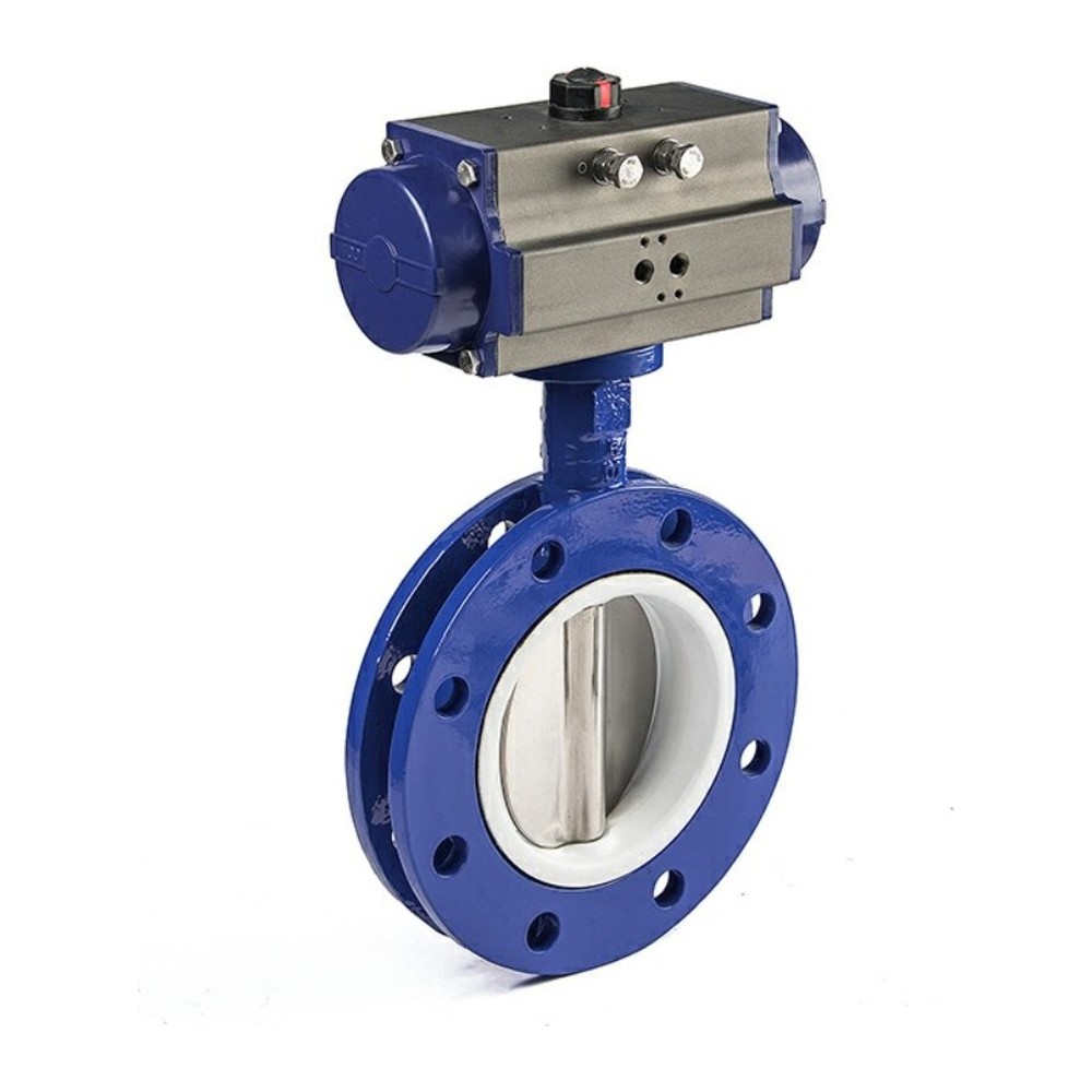 Butterfly control valve with actuator