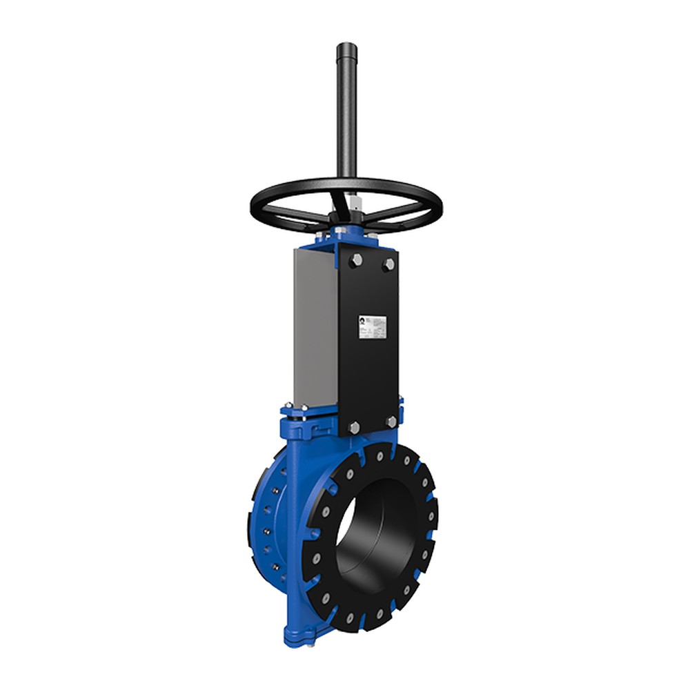 Knife gate valve, 8", CS/SS/CI, flanged