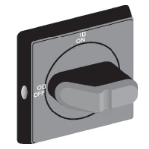 ABB OH door handle IP65 for S2C-DH rotary mechanism, 65 × 65 mm, padlockable