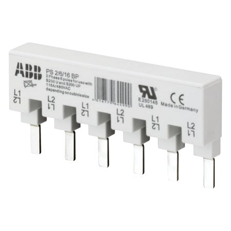 ABB PS..BP busbars for SU200M, 1/2/3-phase, 6–18 poles (not cuttable)