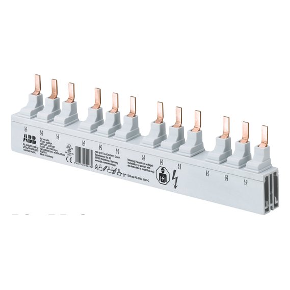 ABB PS..BP-C busbars for SU200M, 1/2/3-phase, 25 mm² (with end caps PS-END 3 BP-C)
