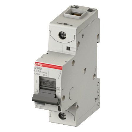 ABB S800U-K high-performance circuit breaker, K curve, 10–100 A, 1–4 pole, UL 489