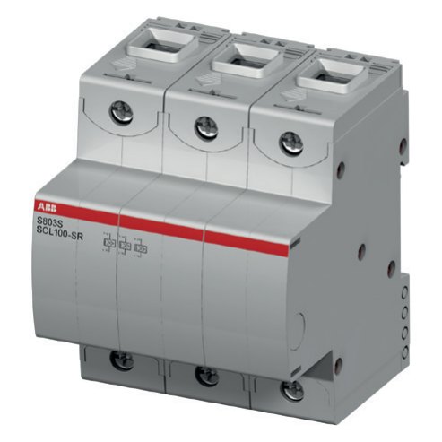 ABB S803W-SCL-SR self-resetting short-circuit current limiter, 3-pole, 32/63/100 A, UL 508