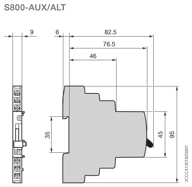 S800-AUX/ALT dimensions
