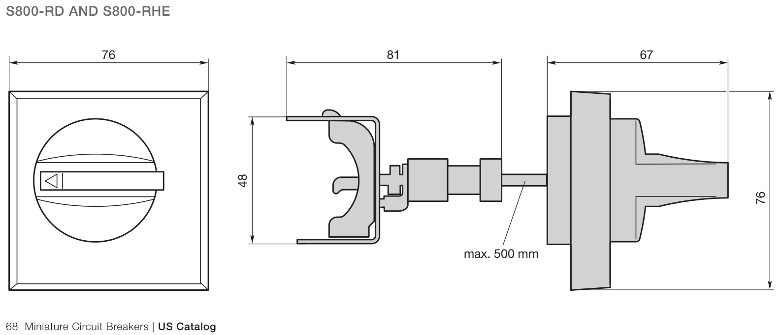 S800-RD / S800-RHE dimensions