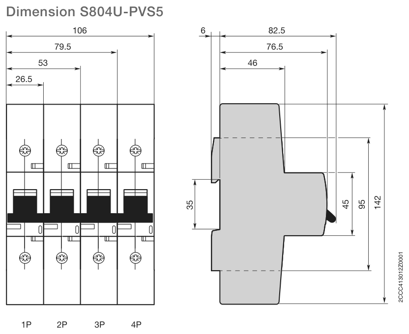 S804U-PVS5 dimensions