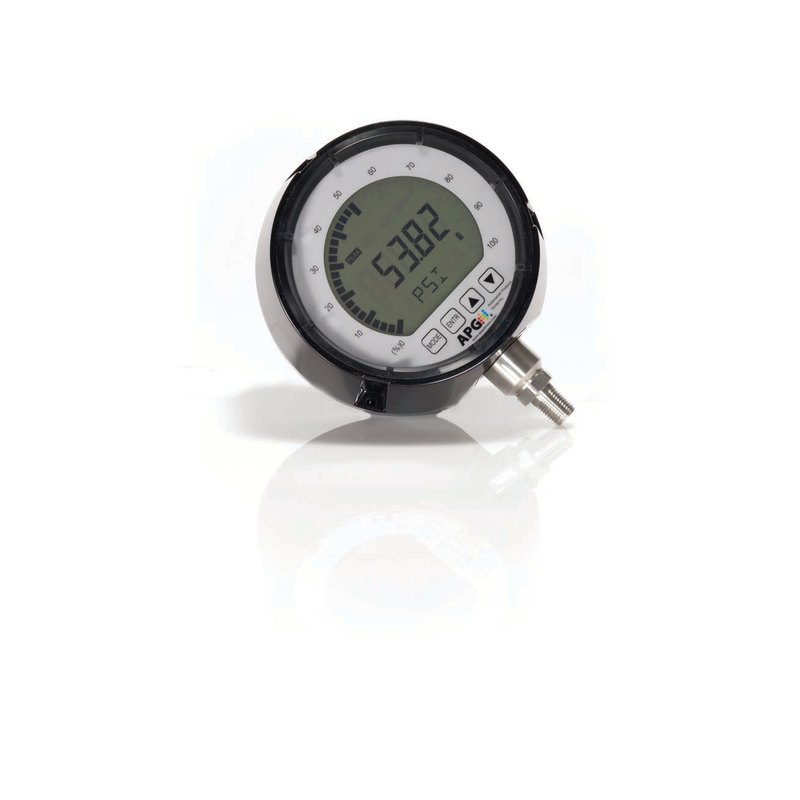 APG PG10 digital pressure gauge with 5.5 in display, bar graph and data logging, to 690 bar