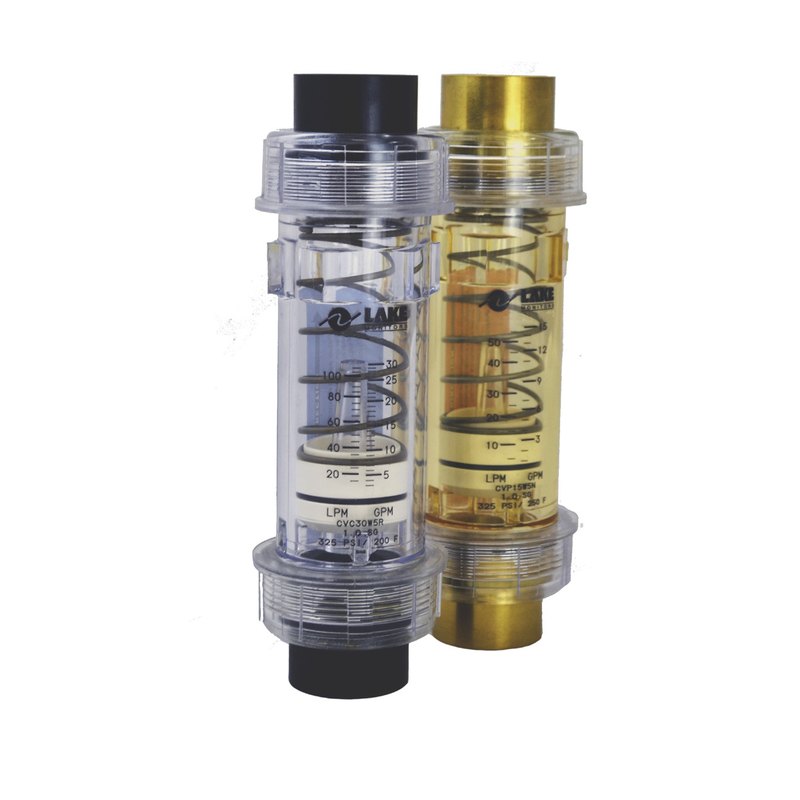AW-Lake ClearView variable-area flow meter for water and oil, 5–110 L/min, transparent body, 22 bar