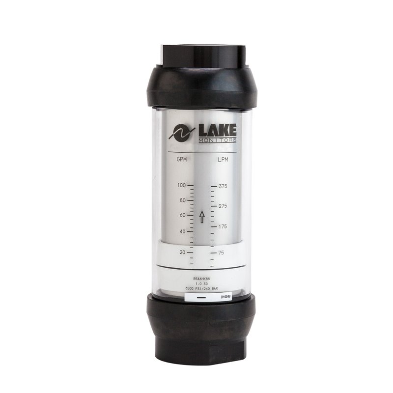 AW-Lake variable-area flow monitors for oil, water, air and gas: up to 550 L/min, 410 bar, alarms, transmitters, high-temp