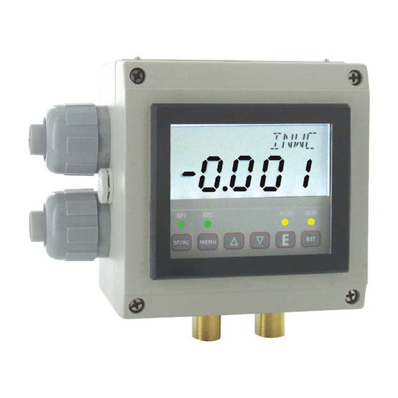 Dwyer Digihelic II differential pressure controller, 2 relays, 4–20 mA, Modbus, NEMA 4 housing