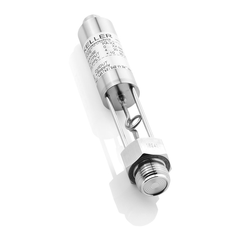 Keller 35 X HTC high-temperature pressure transmitter, media to 300 °C, 3 to 1,000 bar, flush diaphragm