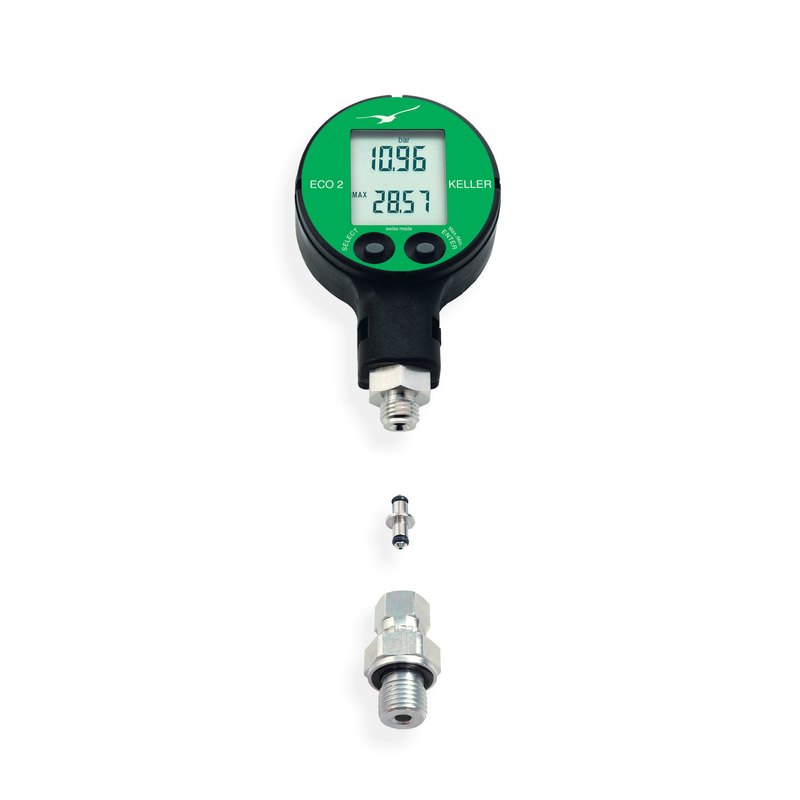 Keller ECO 2 compact digital pressure gauge, −1…30 bar or 0…300 bar, max/min, intrinsically safe option