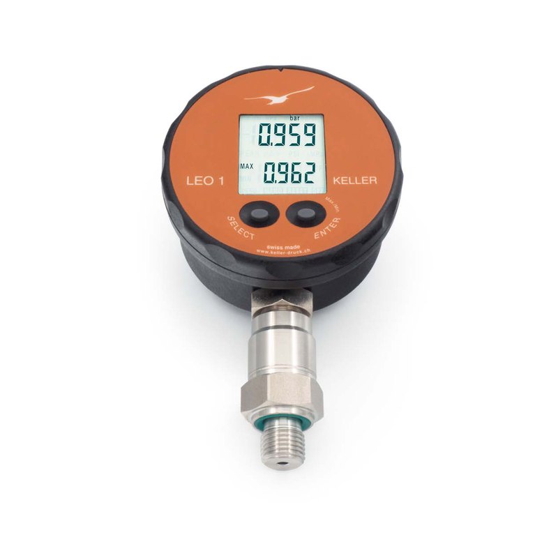 Keller LEO1 digital pressure gauge with fast peak detection (≥ 1 kHz), −1…3 to 0…1,000 bar, 0.1% FS