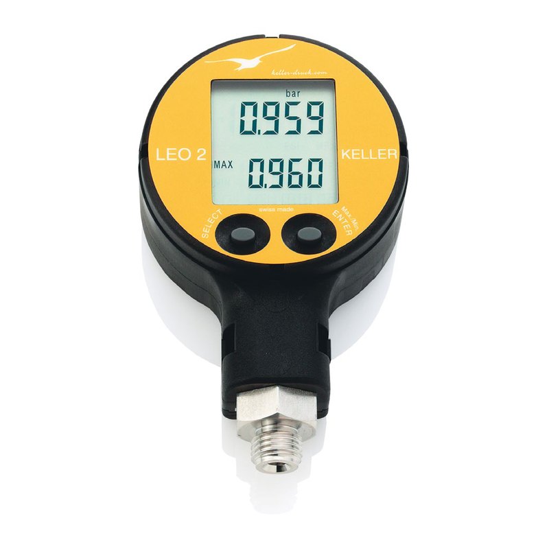 Keller LEO2 compact digital pressure gauge, 0…4 to 0…700 bar abs., 0.1% FS, intrinsically safe option