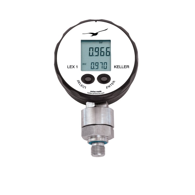 Keller LEX1 digital precision pressure gauge, 0.05% FS total error band (to 0.01% FS), RS485, −1…1 to 0…1,000 bar