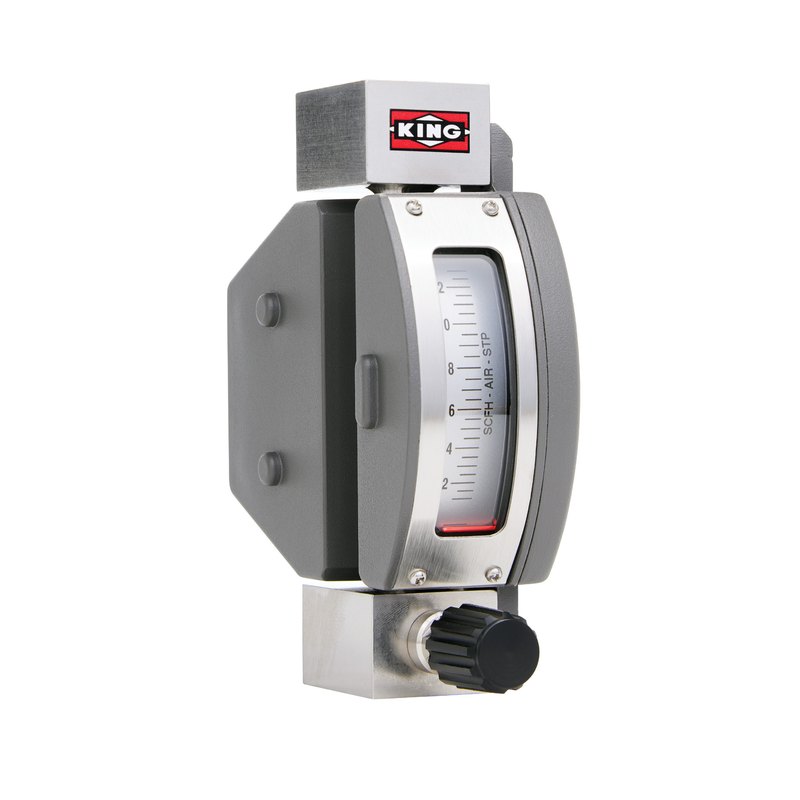 King Instrument 7100 all-316L stainless steel low-flow rotameter, 2.4–95 L/h water, up to 276 bar
