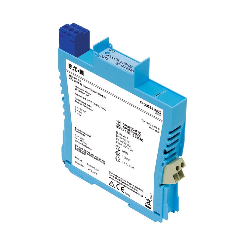MTL 949X intrinsically safe isolated power supplies, 24 V DC in, Ex ia / Ex ib outputs 4.8 to 17.7 V