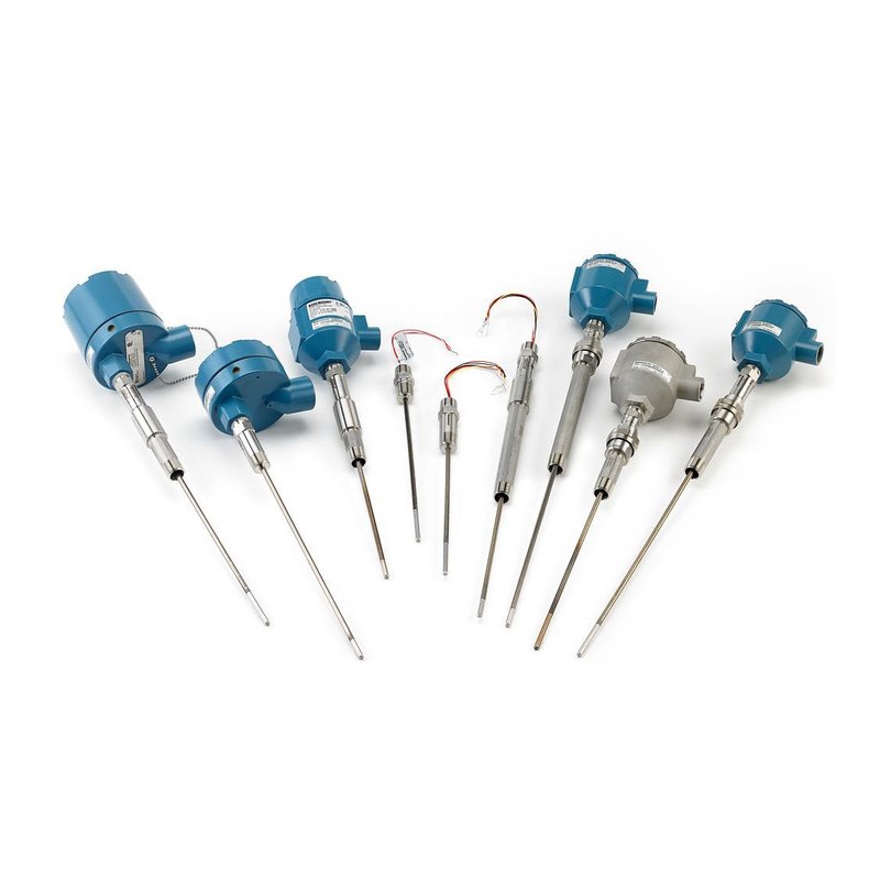 Rosemount 214C RTD and thermocouple sensors, Pt100 Class A/B, −196 to 600 °C, explosion-proof and IS approvals
