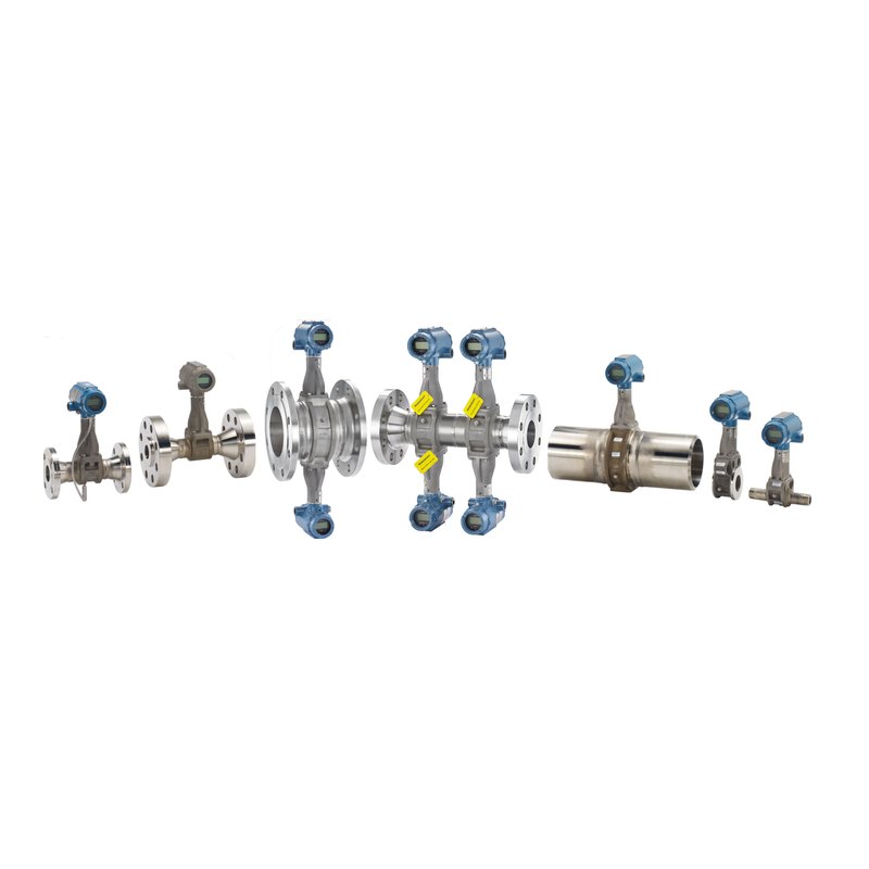 Rosemount 8800D vortex flow meter, ½ to 14 in, flanged / wafer / reducer / dual, gasket-free, SIL 3, to 450 °C