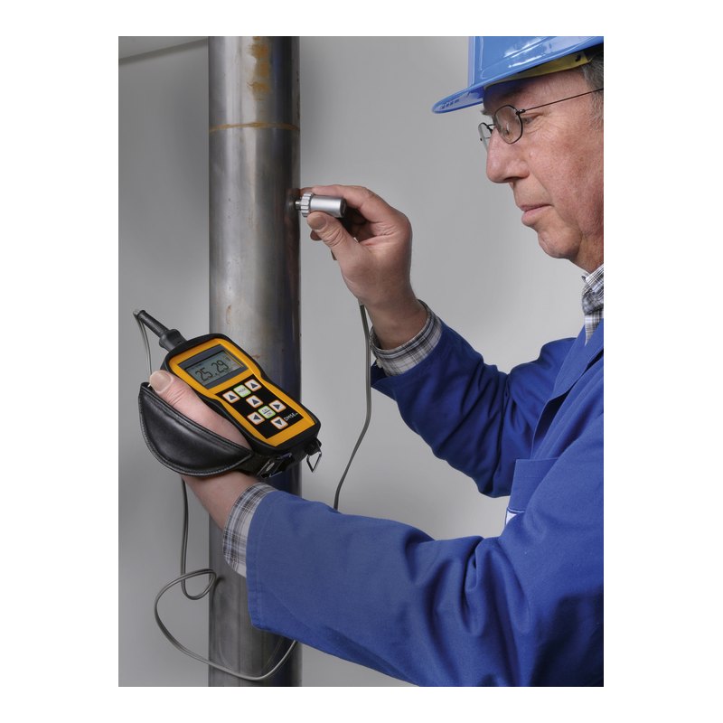 Waygate DM5E ultrasonic corrosion thickness gauge, 0.6 to 508 mm, measures through coatings (Dual-Multi), data logger option