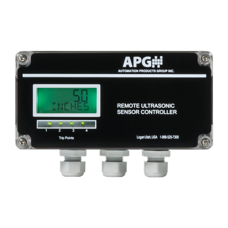 APG DCR-1006A programmable level controller for MNU/DST ultrasonic sensors and MPX probe, 4 relays, 4–20 mA, Modbus