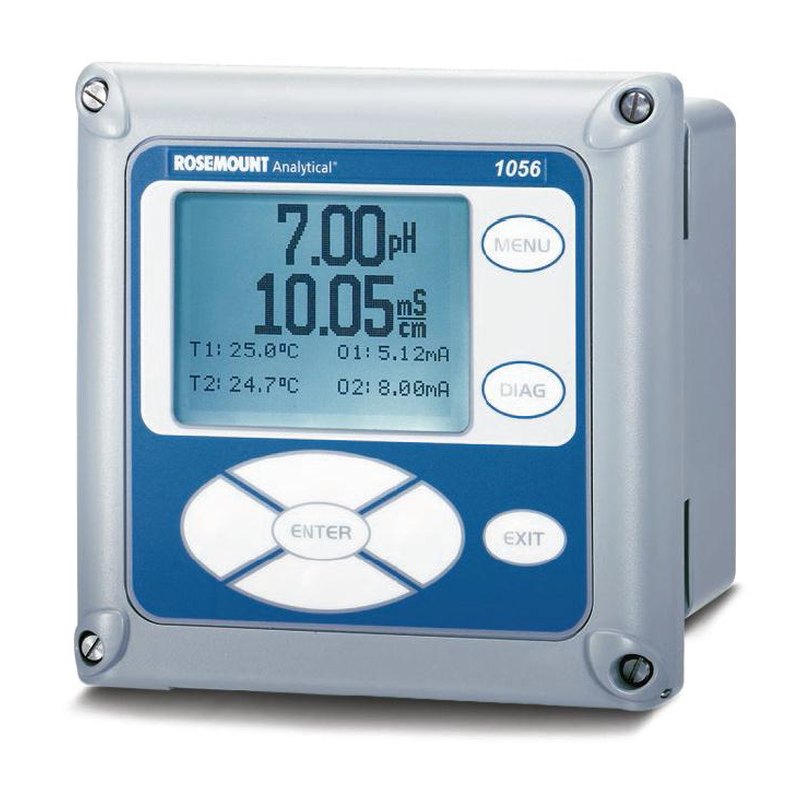 Rosemount 1056 dual-channel liquid analysis transmitter, pH/ORP, conductivity, chlorine, DO, ozone, turbidity, HART or Profibus DP