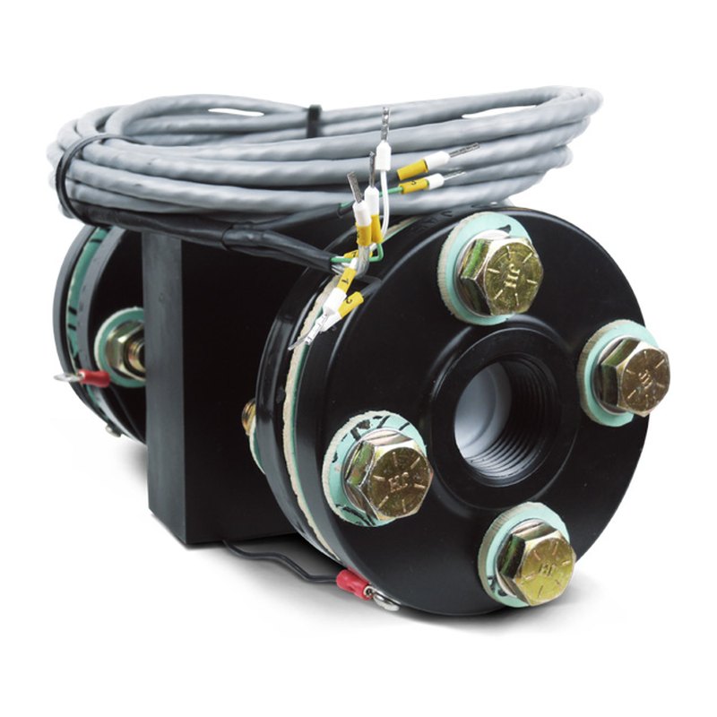 Rosemount 222 flow-through toroidal conductivity sensor, Teflon-lined, 1 or 2 in ANSI flanges, up to 182 °C, to 2 S/cm
